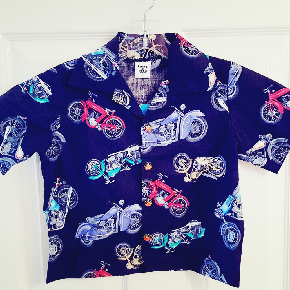 MOTORCYCLE Bowling Shirt Toddler Shirt NWT